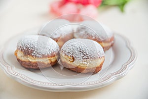 Jewish traditional holiday Hannukah doughnuts