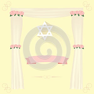 Jewish wedding elements invitation.