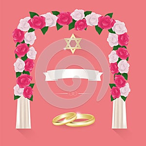 Jewish wedding elements for invitation.