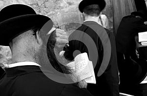 Jews at the wailing western wall, jerusalem, israe