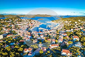 Jezera on Murter island aerial panoramic view