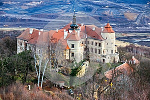 Jezeri castle, CSA pit, North Bohemia, Czech republic
