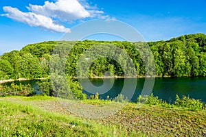 Jezioro Turkusowe near Wapnica. Lake in Wolin National Park in Poland. Idyllic landscape with green nature