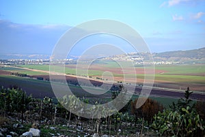 Jezreel Valley. fertile plain and inland valley south of the Lower Galilee region in Israel. Landscape