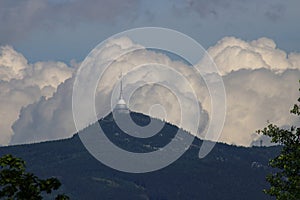 JeÅ¡tÄ›d and clouds in the background