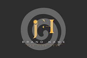 JFH abstract letter logo design