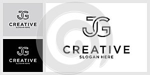 JG or GJ initial letter logo design vector