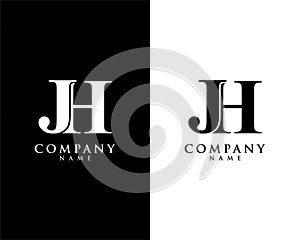 Jh, hj initial company name logo template vector