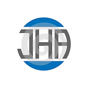 JHA letter logo design on white background. JHA creative initials circle logo concept. JHA letter design
