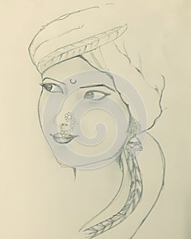 Jhansi ki rani Lakshmi bai sketch