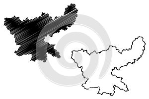 Jharkhand map vector