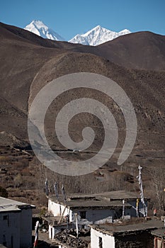 Jharkot and Nilgiri range in the background