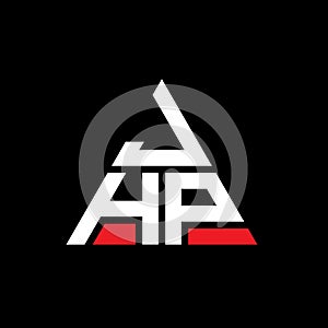 JHP triangle letter logo design with triangle shape. JHP triangle logo design monogram. JHP triangle vector logo template with red photo