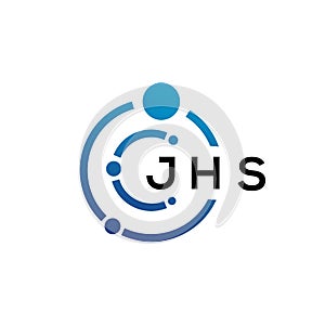 JHS letter technology logo design on white background. JHS creative initials letter IT logo concept. JHS letter design