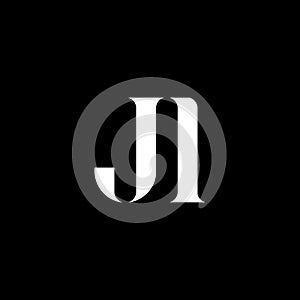 JI J I letter logo design. Initial letter JI uppercase monogram logo white color. JI logo, J I design. JI, J I