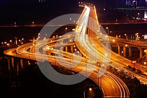 Jiahua jialing river bridge at night