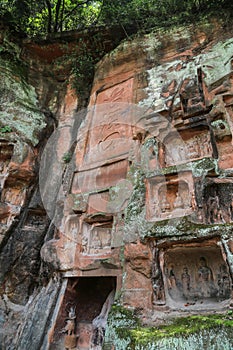 Jiajiang thousand Buddha cliff in sichuan,china