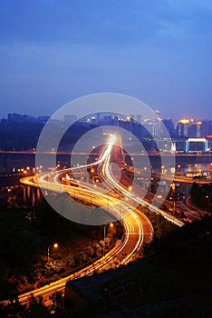 Jialing river bridge at night