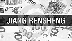 Jiang Rensheng text Concept. American Dollars Cash Money,3D rendering. Billionaire Jiang Rensheng at Dollar Banknote. Top world