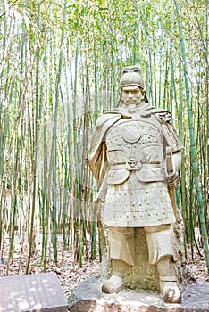 Jiang Wei Statue at Zhaohua Ancient Town. a famous historic site in Guangyuan, Sichuan, China.