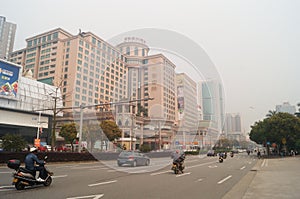 Jiangmen, China: urban road traffic