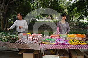 Jiangmen Xinhui, China: street vendors