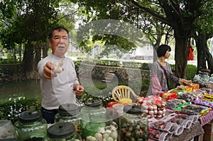 Jiangmen Xinhui, China: street vendors