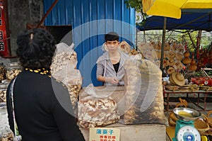 Jiangmen Xinhui, China: street vendors