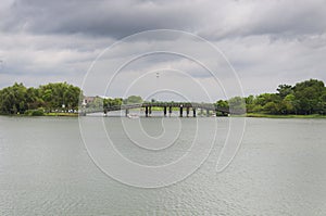 Jiangtian jinshan temple scenic area lake