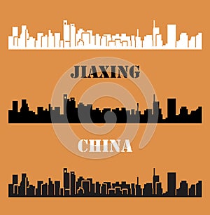 Jiaxing, China city silhouette