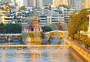 Jiaxiu tower in the setting sun photo