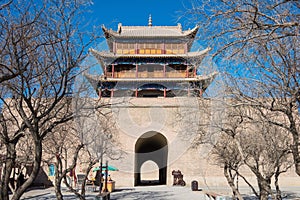 Jiayuguan Pass, west end of Great Wall in Jiayuguan, Gansu, China. It is part of UNESCO World Heritage Site - The Great Wall.