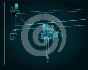 Jib crane close-up illustration