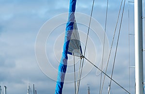 Jib sail on the forestay