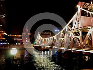 Jiefang Bridge located on the Haihe River between Tianjin Railway Station and Jiefang North Road