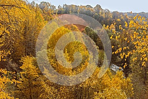 Jiesia valley and river in autumn