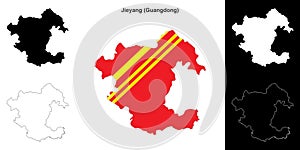 Jieyang outline map