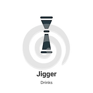 Jigger vector icon on white background. Flat vector jigger icon symbol sign from modern drinks collection for mobile concept and