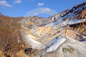 Jigokudani valley, active volcano