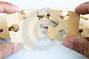 Jigsaw on the floor. concept of missing and key success