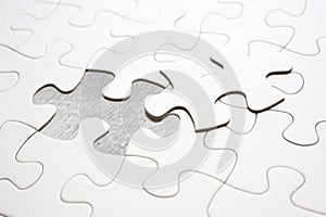 Jigsaw piece fill in blank, conceptual image