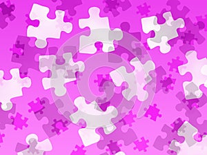 Jigsaw pieces on a pink gradient