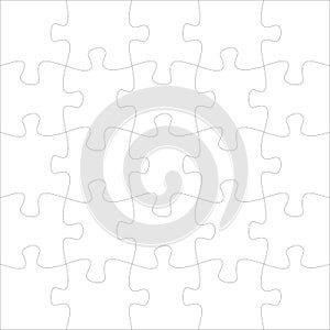 Jigsaw pieces template. Twenty jigsaw puzzle parts