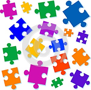 Jigsaw pieces vector illustration