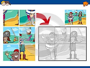Jigsaw puzzle activity with pirates