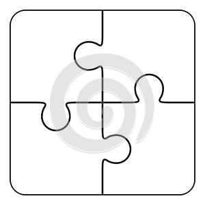 Jigsaw puzzle blank 2x2, four pieces