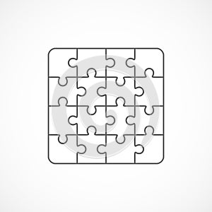 Jigsaw puzzle blank template sixteen elements