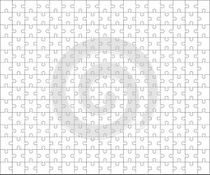 Jigsaw Puzzle grid template, blank. Vector illustration