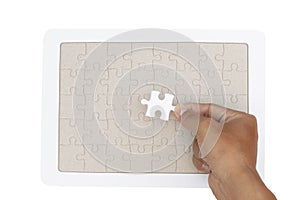 jigsaw puzzle isolated on white background - clipping paths