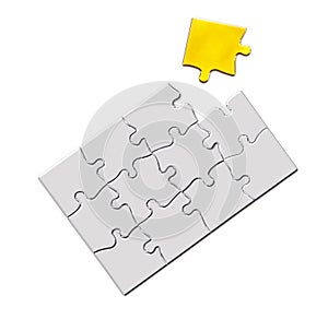 Jigsaw puzzle with a missing golden piece